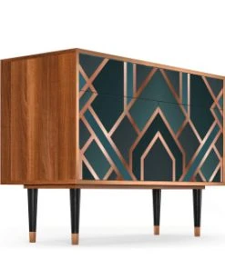 Storyz Buffet Bleu-vert 2 Tiroirs Et 2 Portes L 115 Cm -Boutique Belamp buffet bleu vert 2 tiroirs et 2 portes l 115 cm 8