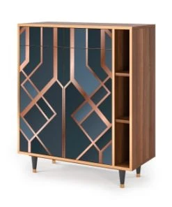 Storyz Buffet Bleu-vert 2 Tiroirs Et 2 Portes L 94 Cm -Boutique Belamp buffet bleu vert 2 tiroirs et 2 portes l 94 cm 14