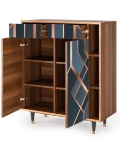 Storyz Buffet Bleu-vert 2 Tiroirs Et 2 Portes L 94 Cm -Boutique Belamp buffet bleu vert 2 tiroirs et 2 portes l 94 cm 17