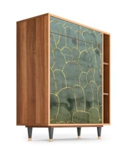 Storyz Buffet Bleu-vert 2 Tiroirs Et 2 Portes L 94 Cm -Boutique Belamp buffet bleu vert 2 tiroirs et 2 portes l 94 cm 3