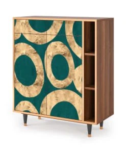 Storyz Buffet Bleu-vert 2 Tiroirs Et 2 Portes L 94 Cm -Boutique Belamp buffet bleu vert 2 tiroirs et 2 portes l 94 cm 8