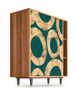 Storyz Buffet Bleu-vert 2 Tiroirs Et 2 Portes L 94 Cm -Boutique Belamp buffet bleu vert 2 tiroirs et 2 portes l 94 cm 9