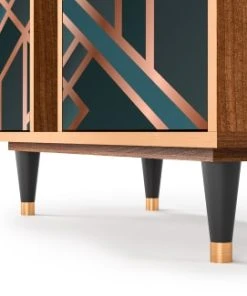 Storyz Buffet Bleu-vert 3 Portes L 94 Cm 10 Storyz Buffet Bleu-vert 3 Portes L 94 Cm -Boutique Belamp buffet bleu vert 3 portes l 94 cm 10