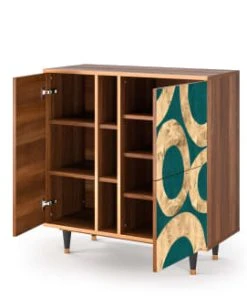 Storyz Buffet Bleu-vert 3 Portes L 94 Cm 11 Storyz Buffet Bleu-vert 3 Portes L 94 Cm -Boutique Belamp buffet bleu vert 3 portes l 94 cm 5