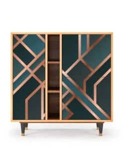 Storyz Buffet Bleu-vert 3 Portes L 94 Cm