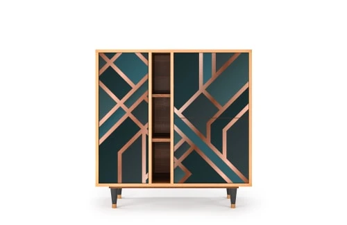 Storyz Buffet Bleu-vert 3 Portes L 94 Cm 1 Storyz Buffet Bleu-vert 3 Portes L 94 Cm