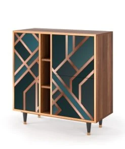 Storyz Buffet Bleu-vert 3 Portes L 94 Cm 8 Storyz Buffet Bleu-vert 3 Portes L 94 Cm -Boutique Belamp buffet bleu vert 3 portes l 94 cm 8