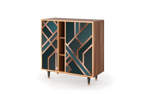 Storyz Buffet Bleu-vert 3 Portes L 94 Cm 3 Storyz Buffet Bleu-vert 3 Portes L 94 Cm – Image 3