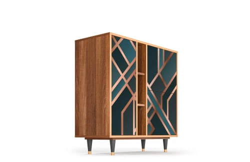 Storyz Buffet Bleu-vert 3 Portes L 94 Cm 4 Storyz Buffet Bleu-vert 3 Portes L 94 Cm – Image 4