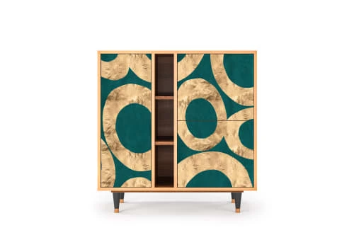 Storyz Buffet Bleu-vert 3 Portes L 94 Cm 1 Storyz Buffet Bleu-vert 3 Portes L 94 Cm