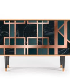 Storyz Buffet Bleu-vert 3 Tiroirs Et 1 Porte L 115 Cm