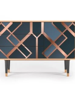 Storyz Buffet Bleu-vert 3 Tiroirs Et 1 Porte L 115 Cm