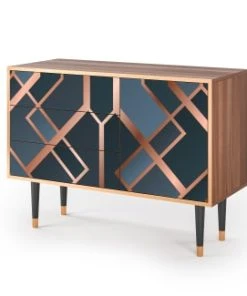 Storyz Buffet Bleu-vert 3 Tiroirs Et 1 Porte L 115 Cm -Boutique Belamp buffet bleu vert 3 tiroirs et 1 porte l 115 cm 8