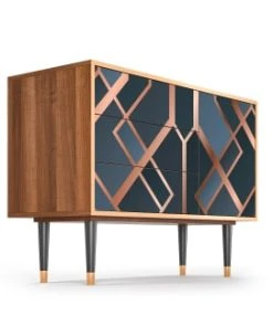 Storyz Buffet Bleu-vert 3 Tiroirs Et 1 Porte L 115 Cm -Boutique Belamp buffet bleu vert 3 tiroirs et 1 porte l 115 cm 9