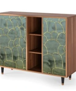 Storyz Buffet Bleu-vert 3 Tiroirs Et 1 Porte L 125 Cm -Boutique Belamp buffet bleu vert 3 tiroirs et 1 porte l 125 cm 2