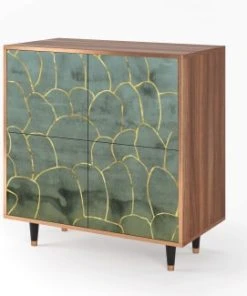 Storyz Buffet Bleu-vert 4 Portes L 94 Cm 9 Storyz Buffet Bleu-vert 4 Portes L 94 Cm -Boutique Belamp buffet bleu vert 4 portes l 94 cm 2