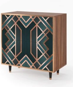 Storyz Buffet Bleu-vert 4 Portes L 94 Cm -Boutique Belamp buffet bleu vert 4 portes l 94 cm 6