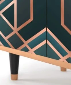 Storyz Buffet Bleu-vert 4 Portes L 94 Cm -Boutique Belamp buffet bleu vert 4 portes l 94 cm 7