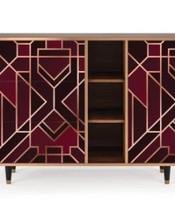 Storyz Buffet Bordeaux 3 Tiroirs Et 1 Porte L 125 Cm