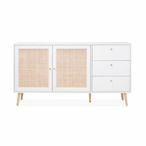 Alice's Garden Buffet De Rangement Blanc En Cannage 150 X 39 X 79cm 4 Alice's Garden Buffet De Rangement Blanc En Cannage 150 X 39 X 79cm – Image 4
