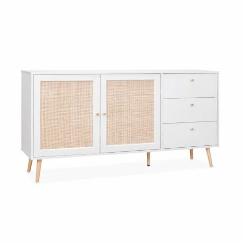 Alice's Garden Buffet De Rangement Blanc En Cannage 150 X 39 X 79cm 1 Alice's Garden Buffet De Rangement Blanc En Cannage 150 X 39 X 79cm