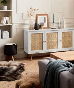 Alice's Garden Buffet De Rangement En Cannage, Blanc - 120x39x70cm 8 Alice's Garden Buffet De Rangement En Cannage, Blanc - 120x39x70cm -Boutique Belamp buffet de rangement en cannage blanc 120x39x70cm 2