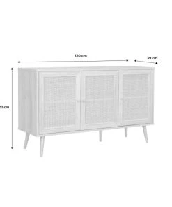 Alice's Garden Buffet De Rangement En Cannage, Blanc - 120x39x70cm 11 Alice's Garden Buffet De Rangement En Cannage, Blanc - 120x39x70cm -Boutique Belamp buffet de rangement en cannage blanc 120x39x70cm 5