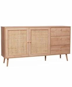 Alice's Garden Buffet De Rangement Naturel En Cannage 150 X 39 X 79cm