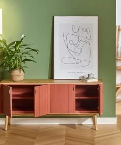 Robin Des Bois Buffet Design 4 Portes L 160 Cm Brique -Boutique Belamp buffet design 4 portes l 160 cm brique 5