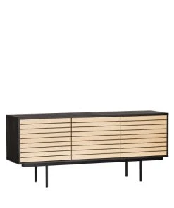 Woodman Buffet Design En Bois Et Métal Noir -Boutique Belamp buffet design en bois et metal noir 2