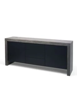TEMAHOME Buffet Effet Bois Béton Et Noir -Boutique Belamp buffet effet bois beton et noir 2
