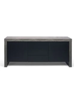 TEMAHOME Buffet Effet Bois Béton Et Noir