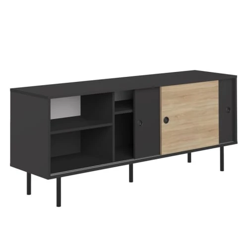 Symbiosis Buffet Effet Bois Noir Et Chêne Naturel 3 Symbiosis Buffet Effet Bois Noir Et Chêne Naturel – Image 3