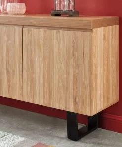 Baita Buffet Effet Chêne Et Métal Noir 180cm Bois Foncé -Boutique Belamp buffet effet chene et metal noir 180cm bois fonce 3