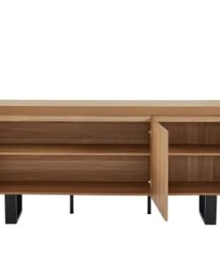 Baita Buffet Effet Chêne Et Métal Noir 180cm Bois Foncé -Boutique Belamp buffet effet chene et metal noir 180cm bois fonce 5