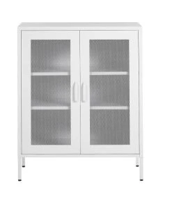 Beliani Buffet En Acier Blanc -Boutique Belamp buffet en acier blanc 2