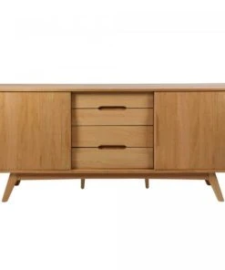 Meubles & Design Buffet En Bois 180cm 2 Portes 4 Tiroirs Marron