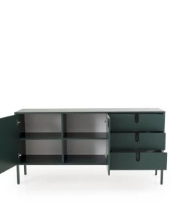 Tenzo Buffet En Bois 2 Portes 3 Tiroirs L171cm Vert Kaki -Boutique Belamp buffet en bois 2 portes 3 tiroirs l171cm vert kaki 4