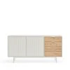 TEULAT Buffet En Bois 2 Portes 4 Tiroirs L159,2cm Blanc