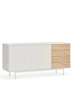 TEULAT Buffet En Bois 2 Portes 4 Tiroirs L159,2cm Blanc -Boutique Belamp buffet en bois 2 portes 4 tiroirs l159 2cm blanc 3