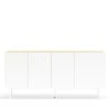 TEULAT Buffet En Bois 4 Portes 3 Tiroirs L165cm Blanc