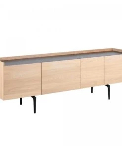 Meubles & Design Buffet En Bois Clair 200cm 4 Portes -Boutique Belamp buffet en bois clair 200cm 4 portes 2