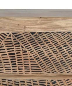 GINER Y COLOMER Buffet En Bois D'acacia Et Lattes En Métal De Couleur Naturelle -Boutique Belamp buffet en bois d acacia et lattes en metal de couleur naturelle 3