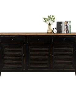 Rendez Vous Déco Buffet En Bois De Cèdre Recyclé Effet Vieilli Noir -Boutique Belamp buffet en bois de cedre recycle effet vieilli noir 5
