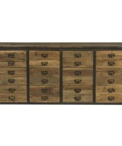Rendez Vous Déco Buffet En Bois De Cèdre Recyclé Et Métal, 12 Tiroirs -Boutique Belamp buffet en bois de cedre recycle et metal 12 tiroirs 3