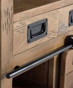 GINER Y COLOMER Buffet En Bois De Manguier Et Métal -Boutique Belamp buffet en bois de manguier et metal 3