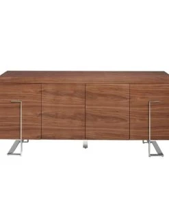 Angel Cerda Buffet En Bois De Noyer Et Acier Chromé -Boutique Belamp buffet en bois de noyer et acier chrome 3