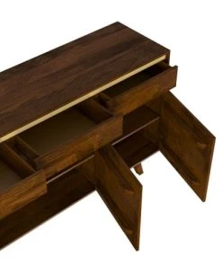 Rendez Vous Déco Buffet En Bois Détails Dorés 3 Portes 3 Tiroirs -Boutique Belamp buffet en bois details dores 3 portes 3 tiroirs 5