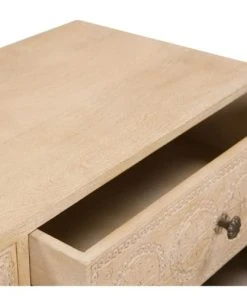 Rendez Vous Déco Buffet En Bois Gravé 2 Portes 3 Tiroirs -Boutique Belamp buffet en bois grave 2 portes 3 tiroirs 5