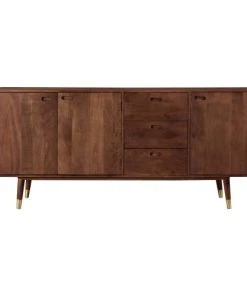 Rendez Vous Déco Buffet En Bois Massif 3 Portes 3 Tiroirs Et Détails Dorés